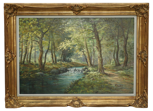Faure Van Overbroek, Rural Scene, 1880, Oil Painting, Framed