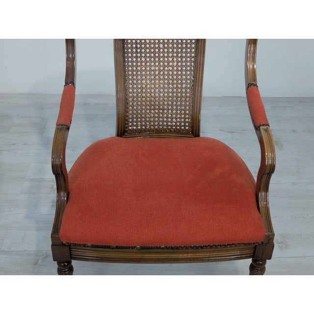 1950s Biedermeier Armchair with Raffia, 1950s For Sale - Image 5 of 15