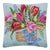 Tulips Floral Wool Hook Throw Pillow 18" Square For Sale