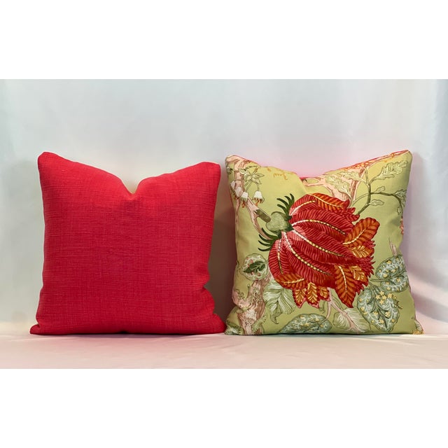 Art Nouveau Clarence House Attributed “Arbre De Vie” 20” Feather/Down Pillows - A Pair For Sale - Image 3 of 3