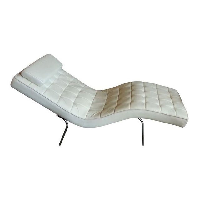 Modern Cream Leather Chaise Longue Chairish