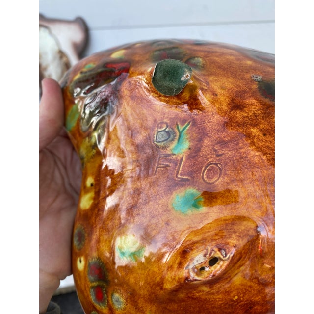 Mid 20th Century Drip Glaze Pottery Catch All For Sale - Image 5 of 7