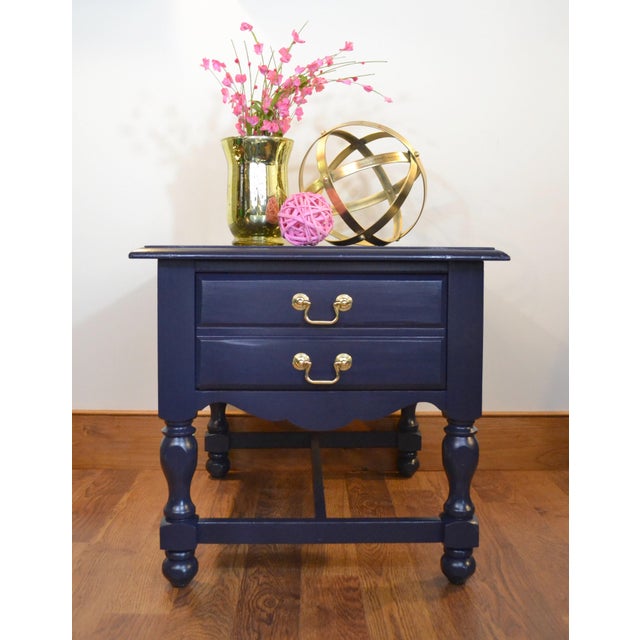 Painted Navy End Table Chairish