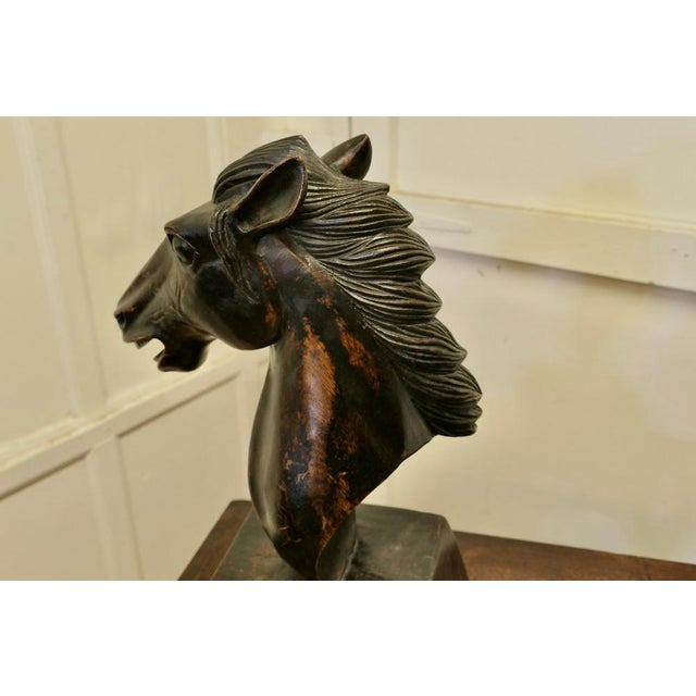 1950s Large Carved Wooden Horse Head, 1950 For Sale - Image 5 of 8