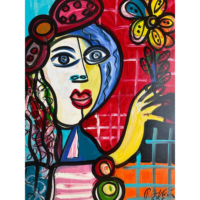 Abstract Picasso Style Painting, Peter Keil, Palma For Sale - Image 3 of 4