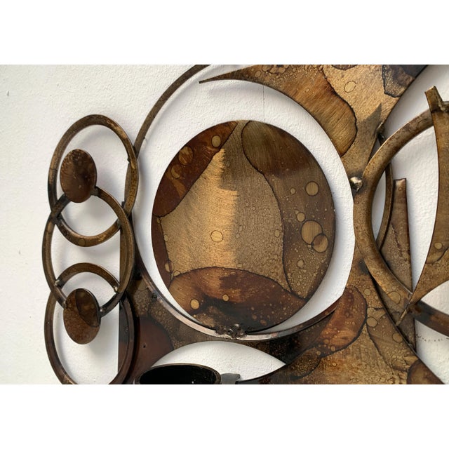 Mid-Century Danish Brutalist Metal Wall Sculpture and Candle Holder by Henrik Horst For Sale - Image 10 of 18