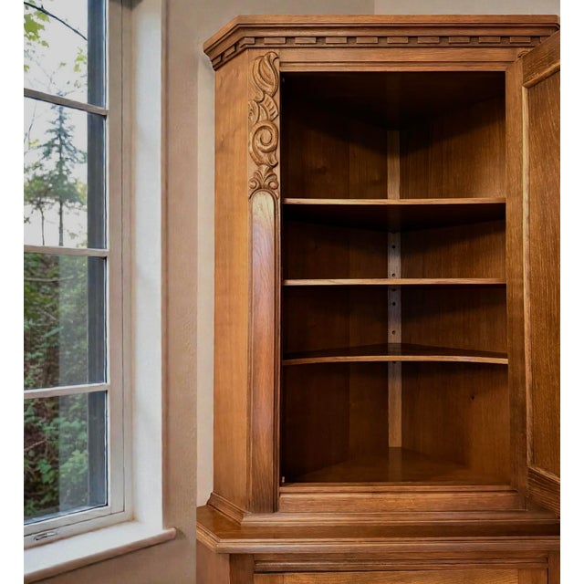 Mid-20th Century Architectural Oak Corner Cabinet, Denmark, 1950s For Sale - Image 6 of 6