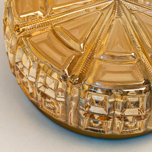Large Vintage Glass Flush Mount in the style of Tynell, 1960 For Sale - Image 12 of 14