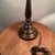 Brass Vintage Art Nouveau Double Arm Brass Table Lamp With Ornate Fruited Base and Two Curved Arms W/Bell Shaped Glass Shades For Sale - Image 8 of 12