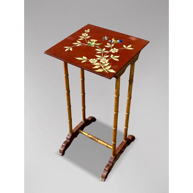 Paint French Floral Painted Nesting Tables, 1880s, Set of 4 For Sale - Image 7 of 13