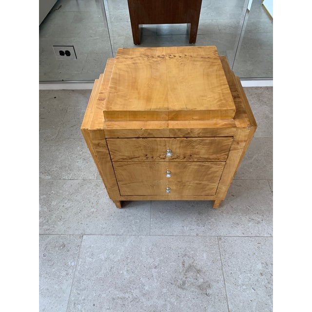 Mid 20th Century Mid-Century Art Deco Burl Wood Side Table or Night Stand For Sale - Image 5 of 12