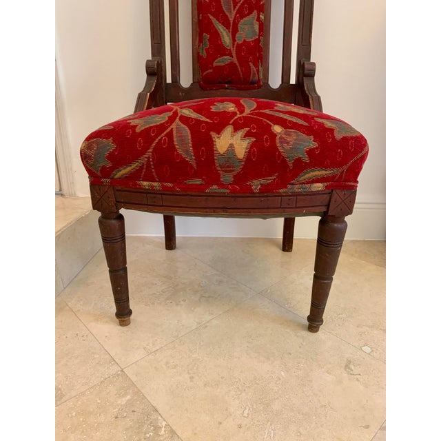 Late 20th Century Gothic Style Antique Side Chair For Sale - Image 4 of 4