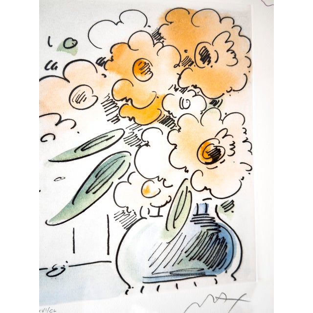 Abstract Late 20th Century Peter Max "Vase of Flowers II " Hand-Colored Etching With Remarques, Signed Limited Edition For Sale - Image 3 of 14