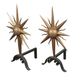 Sunburst Andirons - a Pair