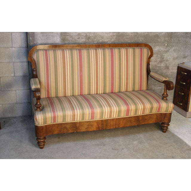 Mid 19th Century Antique Piedmontese Upholstered Sofa, 1850 For Sale - Image 5 of 7
