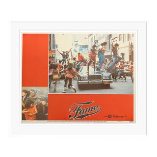 'Fame' 1980 Original Vintage Lobby Card Framed in White For Sale