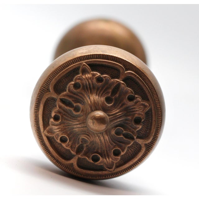 This Gothic style four fold door knob was made by Corbin in the 1892 catalog. It is part of the H-40100 Melrose group....