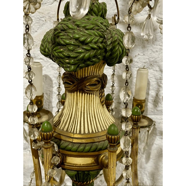 Neoclassical Antique Neoclassical / Empire Revival Chandelier 6 Arm Wheat Design For Sale - Image 3 of 7