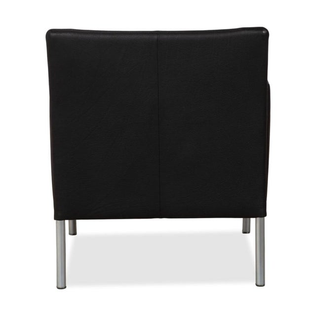 Leather Jason Armchair in Black Nappa Leather and Metal Frame from Walter Knoll For Sale - Image 11 of 13