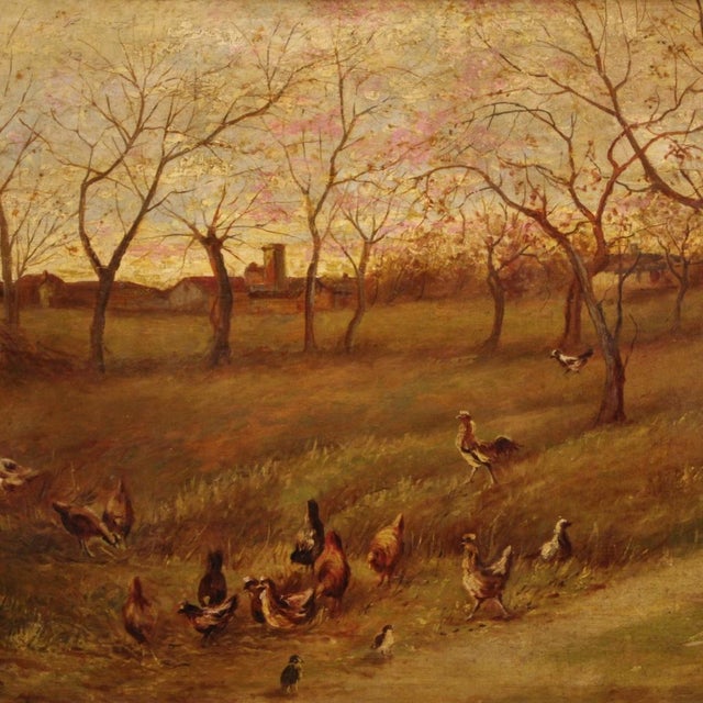 Italian Artist, Bucolic Landscape, 20th Century, Oil on Canvas, Framed For Sale - Image 14 of 16