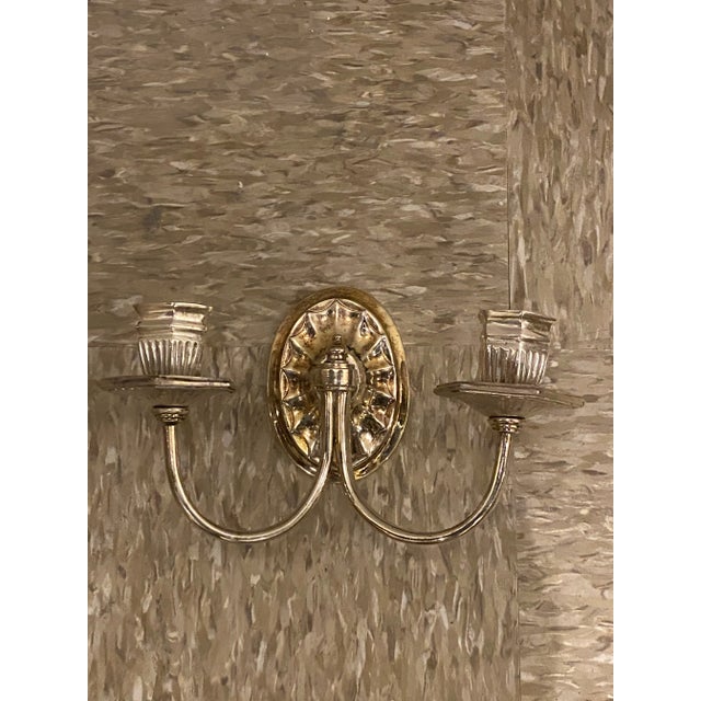 1920's Caldwell Small Silver Plated Sconces For Sale In New York - Image 6 of 7