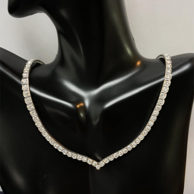 14k White Gold 7ctw Brilliant-Cut Diamond Enhancer Necklace For Sale In New York - Image 6 of 6