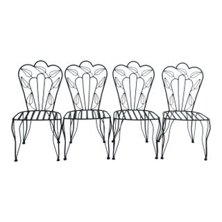 Late 20th Century Iron Patio Dining Chairs Attributed to Frontgate-Set of 4 For Sale