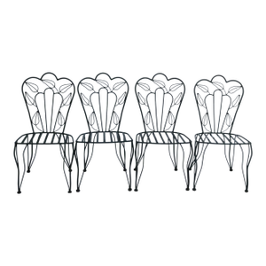 Late 20th Century Iron Patio Dining Chairs Attributed to Frontgate-Set of 4