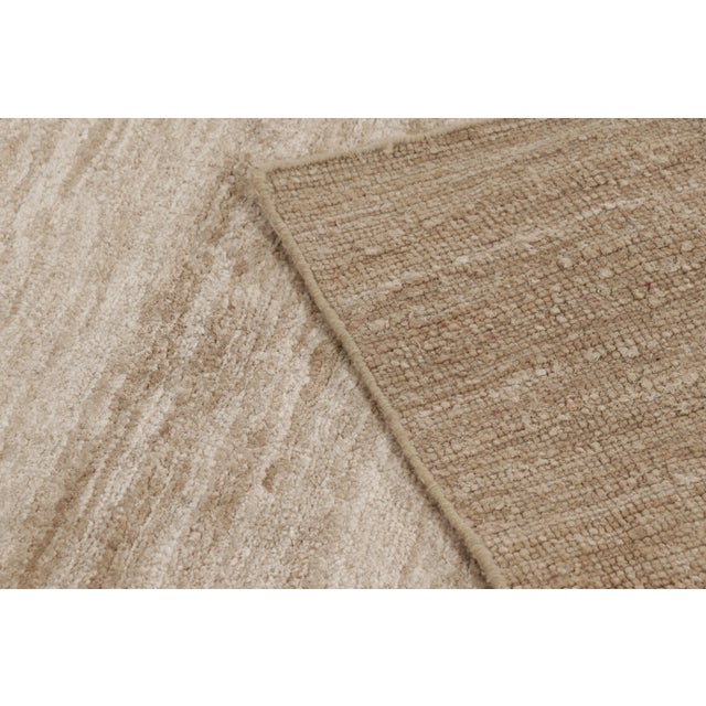 Textile Contemporary Oversized Textural Linen Rug by Rug & Kilim, India, Sand Brown For Sale - Image 7 of 9