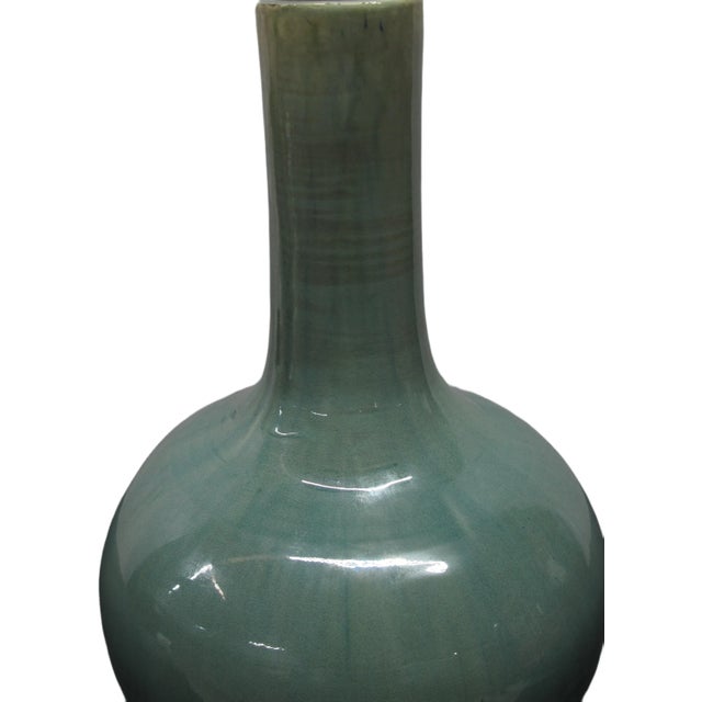 Turquoise Long Neck Vase For Sale - Image 4 of 7