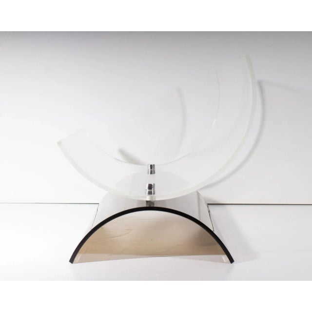 Mid-Century Modern Vintage Curved Acrylic Magazine Rack For Sale - Image 3 of 7