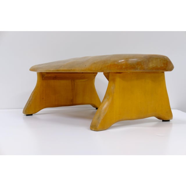 Contemporary 1970s Organic Modern Live-Edge Wood Footstool For Sale - Image 3 of 8