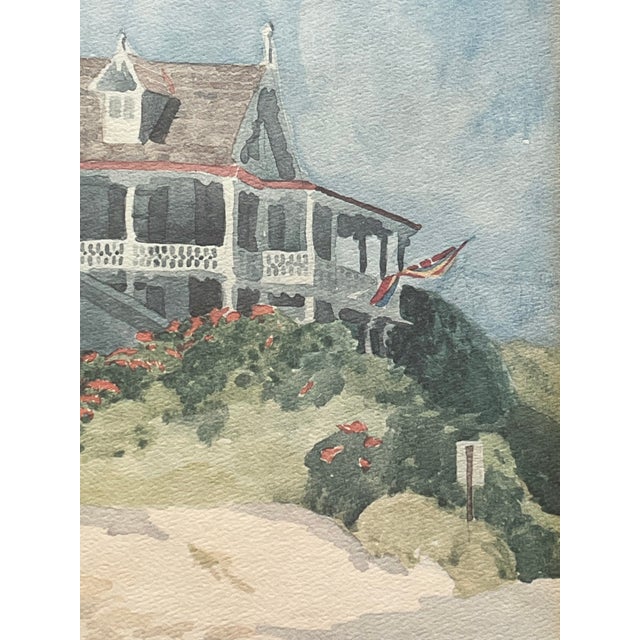Late 20th Century Late 20th Century Vintage "House by the Sea" Cape May, New Jersey Framed Print From Original Waterco For Sale - Image 5 of 9