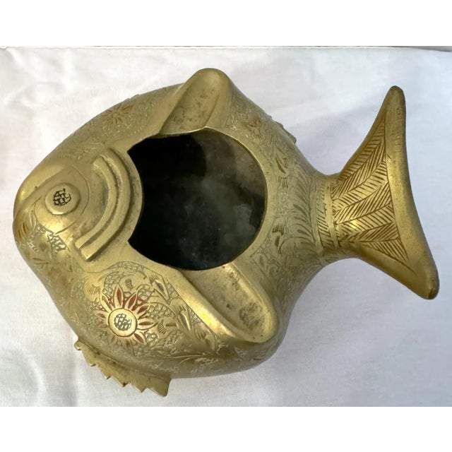 Mid 20th Century Pair of Mid 20th Century Brass Brush Bowls For Sale - Image 5 of 6