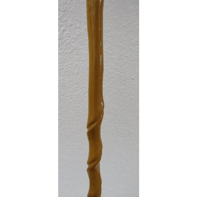 Brown Antique Handcrafted Hand Painted Parrot Handle Twisted Wood Walking Stick Cane For Sale - Image 8 of 11