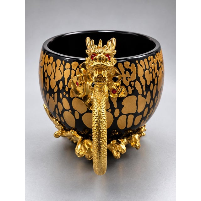 1950s Chinese Export Bodiless Dragon Cups - Pair For Sale - Image 9 of 10