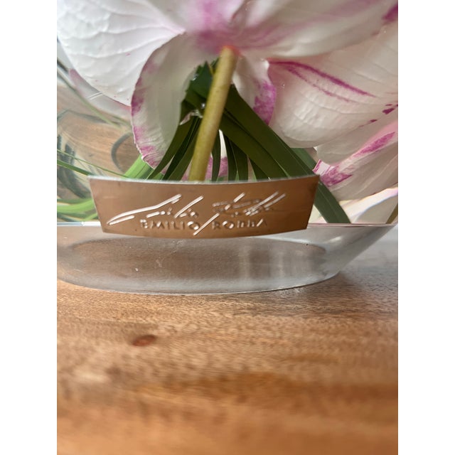 Plastic Emilio Robba White & Pink Phalaenopsis Orchid Centerpiece Resin Bowl For Sale - Image 7 of 9