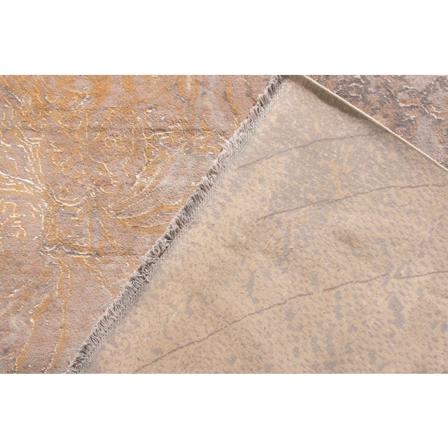 Rug & Kilim’s Modern Rug Square Rug, Beige and Gray Floral Medallion "Rose" For Sale In New York - Image 6 of 6