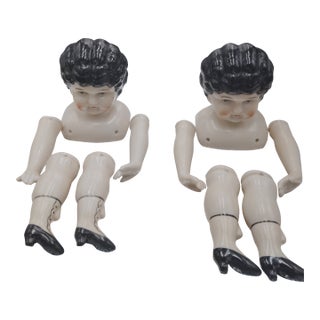 Vintage Art Deco Porcelain Doll Parts, Set of 10 For Sale
