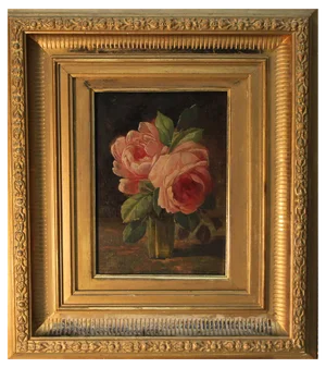 Franz Geerts, Roses in a Vase, 1902, Oil on Wood, Framed