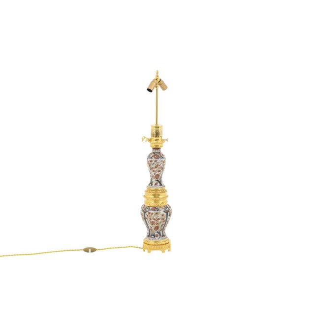 Large Table Lamp in Imari Porcelain and Gilt Bronze, 1880s For Sale - Image 11 of 11