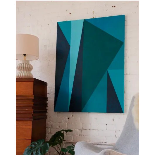 DREAMSCAPE Series No. 05, Various Shades of Blues, size 48"x36"x1.5" Stretched Canvas, Extra Large Art Print The...