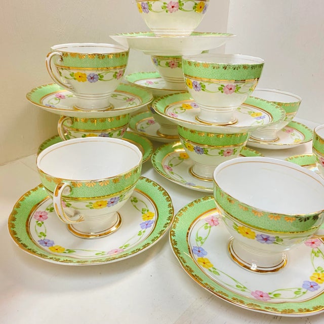 English Tea Cups and Saucers by Royal Standard Bone China Made in England - Set of 11 For Sale In Sacramento - Image 6 of 12
