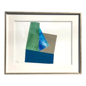 "I Can See the Future" Contemporary Original Geometric Collage on Paper, Framed