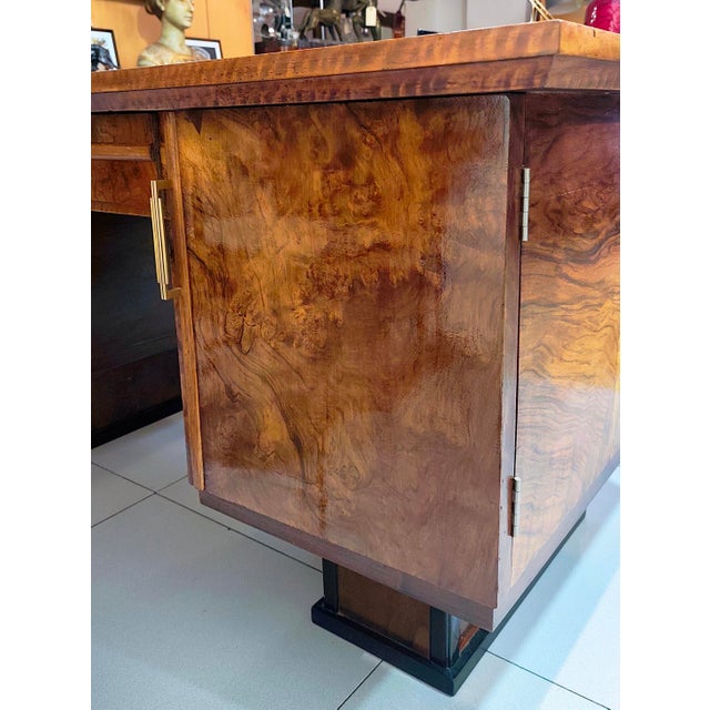 Vintage Burl Walnut Desk, 1930s For Sale - Image 12 of 17