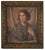 An original 1941 oil painting – A.J., Portrait of a Woman in a Patterned Gown.A fabulous Post-impressionist portrait of a...