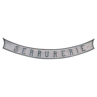 Antique French "Serrurerie" Locksmith Swag Sign For Sale