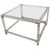 Midcentury Square Lucite Coffee Table With Chromed Metal Details For Sale