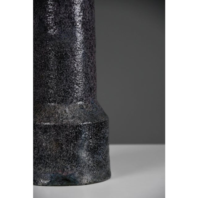 Textile Mid-Century Modern Purple Ceramic Table Lamp by Pieter Groeneveldt, 1960 For Sale - Image 7 of 10