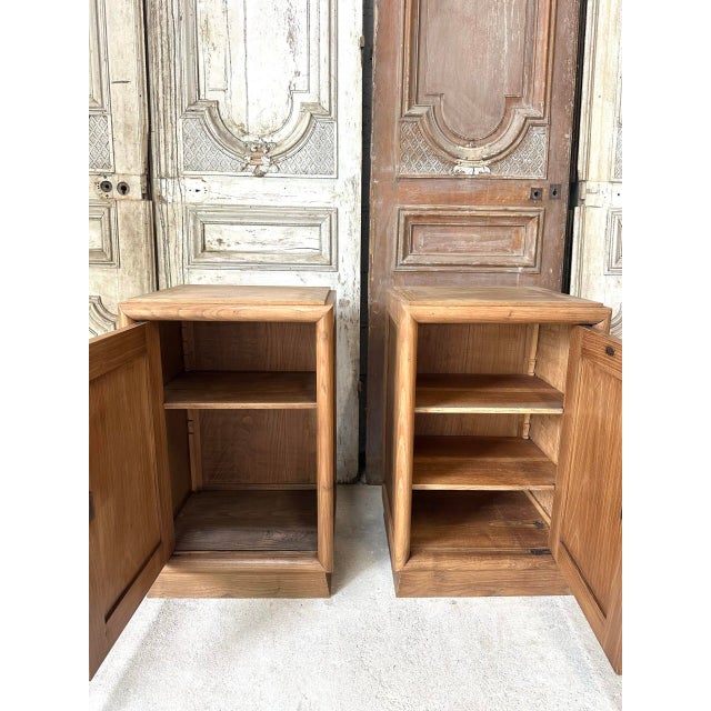 Art Deco Style Oak Bedside Tables, 1930s, Set of 2 For Sale - Image 8 of 16